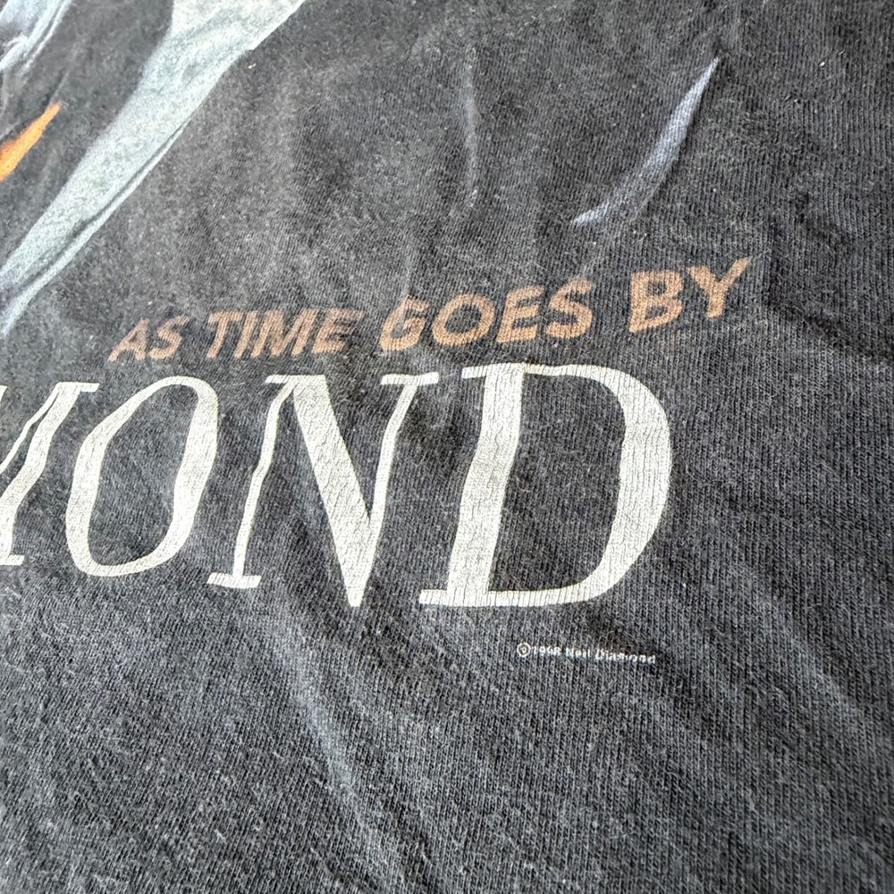 Vintage 1998 Neil Diamond As Time‎ Goes By Tour T-Shirt Mens Large Black Murina - Picture 2 of 9